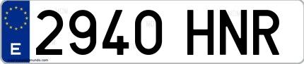 Ejemplo de matrícula española 2940 HNR
