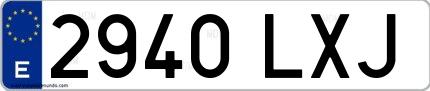 Ejemplo de matrícula española 2940 LXJ