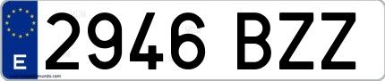 Ejemplo de matrícula española 2946 BZZ