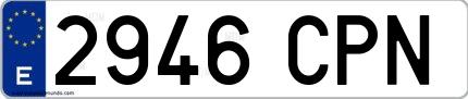 Ejemplo de matrícula española 2946 CPN