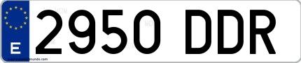 Ejemplo de matrícula española 2950 DDR