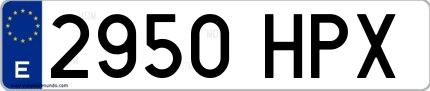 Ejemplo de matrícula española 2950 HPX