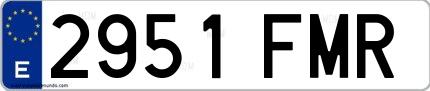Ejemplo de matrícula española 2951 FMR
