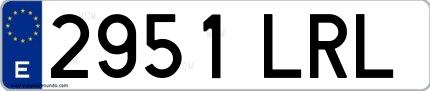 Ejemplo de matrícula española 2951 LRL