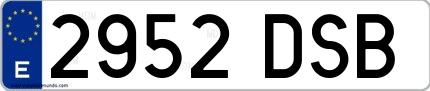 Ejemplo de matrícula española 2952 DSB