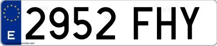 Ejemplo de matrícula española 2952 FHY