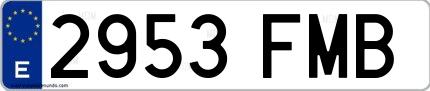 Ejemplo de matrícula española 2953 FMB