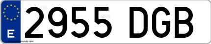 Ejemplo de matrícula española 2955 DGB