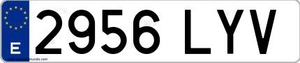 Ejemplo de matrícula española 2956 LYV