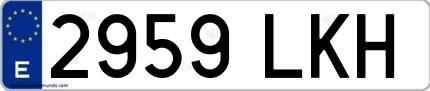 Ejemplo de matrícula española 2959 LKH