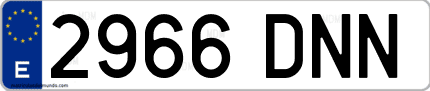 Ejemplo de matrícula de coche ordinaria 2966 DNN
