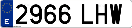 Ejemplo de matrícula de coche ordinaria 2966 LHW