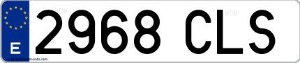Ejemplo de matrícula española 2968 CLS