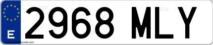 Ejemplo de matrícula española 2968 MLY