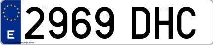 Ejemplo de matrícula española 2969 DHC