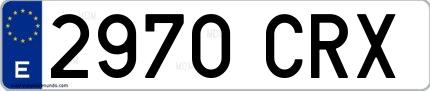 Ejemplo de matrícula española 2970 CRX