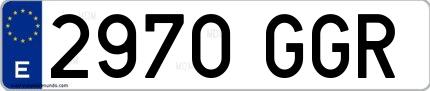 Ejemplo de matrícula española 2970 GGR