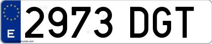Ejemplo de matrícula española 2973 DGT
