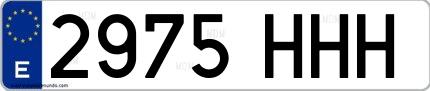 Ejemplo de matrícula española 2975 HHH