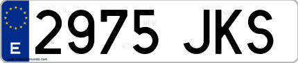 Ejemplo de matrícula de coche ordinaria 2975 JKS