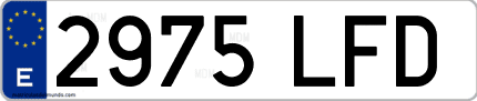 Ejemplo de matrícula de coche ordinaria 2975 LFD