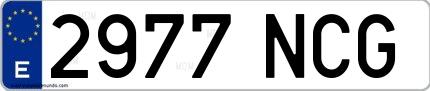 Ejemplo de matrícula española 2977 NCG
