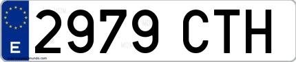 Ejemplo de matrícula española 2979 CTH