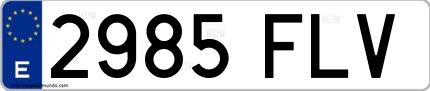 Ejemplo de matrícula española 2985 FLV