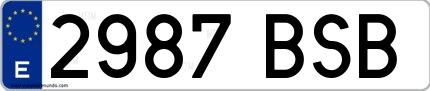 Ejemplo de matrícula española 2987 BSB