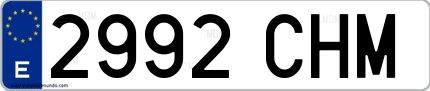 Ejemplo de matrícula española 2992 CHM