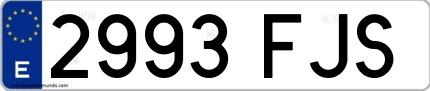 Ejemplo de matrícula española 2993 FJS