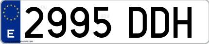 Ejemplo de matrícula española 2995 DDH