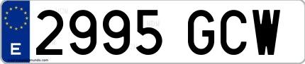 Ejemplo de matrícula española 2995 GCW