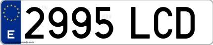 Ejemplo de matrícula española 2995 LCD