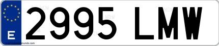 Ejemplo de matrícula española 2995 LMW
