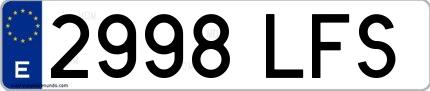Ejemplo de matrícula española 2998 LFS