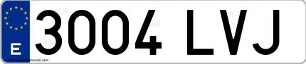Ejemplo de matrícula española 3004 LVJ