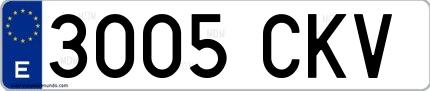 Ejemplo de matrícula española 3005 CKV