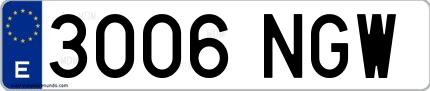 Ejemplo de matrícula española 3006 NGW