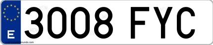 Ejemplo de matrícula española 3008 FYC
