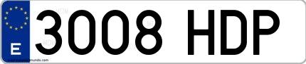 Ejemplo de matrícula española 3008 HDP
