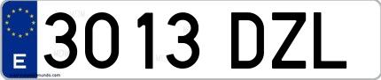 Ejemplo de matrícula española 3013 DZL
