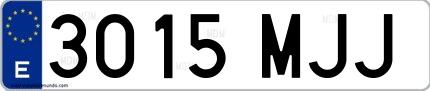 Ejemplo de matrícula española 3015 MJJ