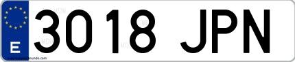 Ejemplo de matrícula española 3018 JPN
