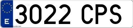 Ejemplo de matrícula española 3022 CPS