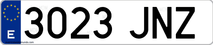 Ejemplo de matrícula de coche ordinaria 3023 JNZ