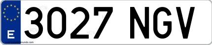 Ejemplo de matrícula española 3027 NGV