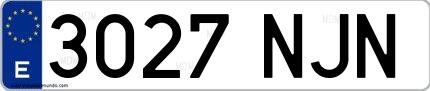 Ejemplo de matrícula española 3027 NJN