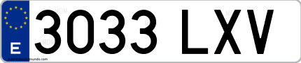 Ejemplo de matrícula de coche ordinaria 3033 LXV