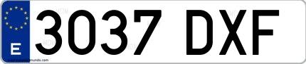Ejemplo de matrícula española 3037 DXF